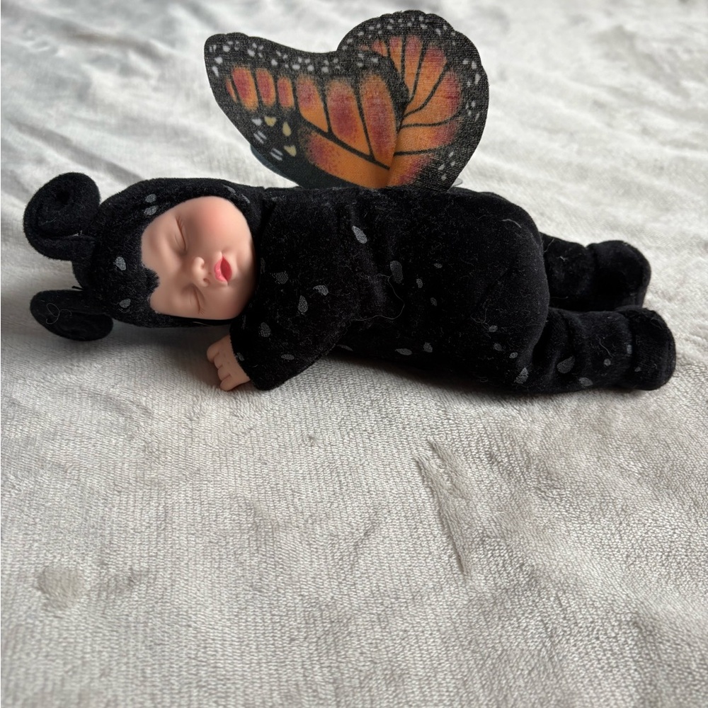 Vintage 1997 Anne Geddes Black Butterfly Baby Doll